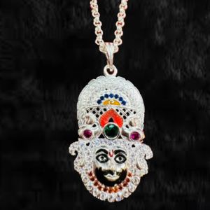 Real Large Idol Face Shyam Ji Silver Pendant - Image 1