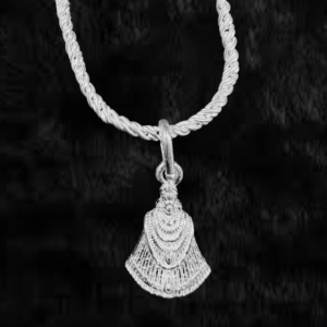 Small Silver Idol with Posak Baba Shyam Ji Pendant - Image 1