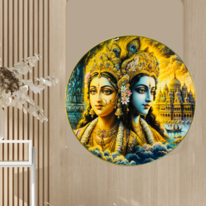 Radha Krishna Crystal Resine Art Photo Frame Size 16X16 - Image 1