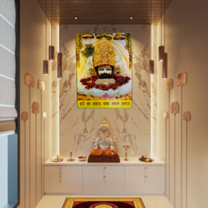 White Khatushyam Ji Crystal Resine Art Photo Frame Size 18X24 - Image 3