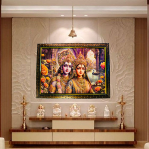 Radha Krishna Crystal Resine Art Photo Frame Size 9X12 - Image 1