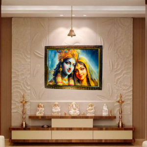 Radha Krishna Crystal Resine Art Photo Frame Size 9X12 - Image 1