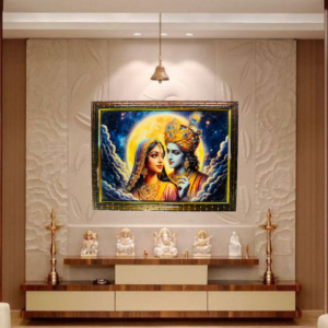 Radha Krishna Crystal Resine Art Photo Frame Size 9X12 - Image 1