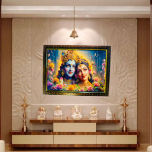 Radha Krishna Crystal Resine Art Photo Frame Size 9X12 - Image 1