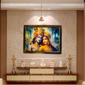 Radha Krishna Crystal Resine Art Photo Frame Size 9X12 - Image 1