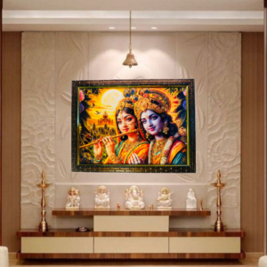 Radha Krishna Crystal Resine Art Photo Frame Size 9X12 - Image 1