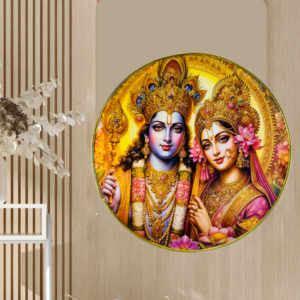 Radha Krishna Crystal Resine Art Photo Frame Size 12X12 - Image 1