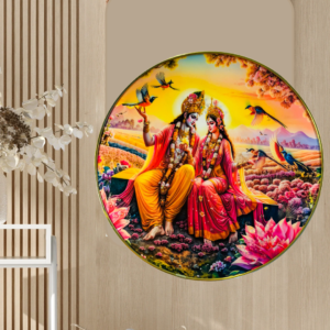 Radha Krishna Crystal Resine Art Photo Frame Size 12X12 - Image 1