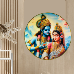 Radha Krishna Crystal Resine Art Photo Frame Size 12X12 - Image 1