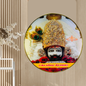 White Face Khatushyam Ji Crystal Resine Art Photo Frame Size 12X12 - Image 1