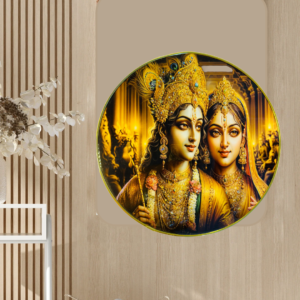 Radha Krishna Crystal Resine Art Photo Frame Size 12X12 - Image 1