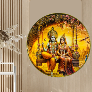 Radha Krishna Crystal Resine Art Photo Frame Size 12X12 - Image 1