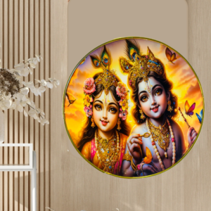 Radha Krishna Crystal Resine Art Photo Frame Size 12X12 - Image 1