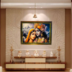 Radha Krishna Crystal Resine Art Photo Frame Size 9X12 - Image 1