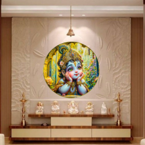Radha Krishna Crystal Resine Art Photo Frame Size 16X16 - Image 1