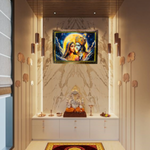 Radha Krishna Crystal Resine Art Photo Frame Size 9X12 - Image 2