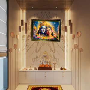 Radha Krishna Crystal Resine Art Photo Frame Size 9X12 - Image 2
