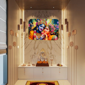 Radha Krishna Crystal Resine Art Golden Photo Frame Size 10X14 - Image 2