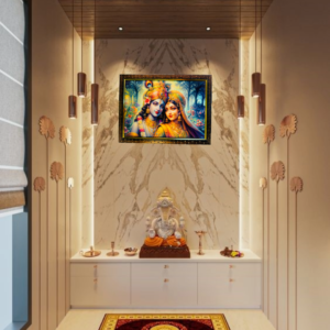 Radha Krishna Crystal Resine Art Photo Frame Size 9X12 - Image 2