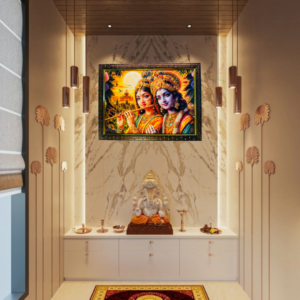 Radha Krishna Crystal Resine Art Photo Frame Size 9X12 - Image 2