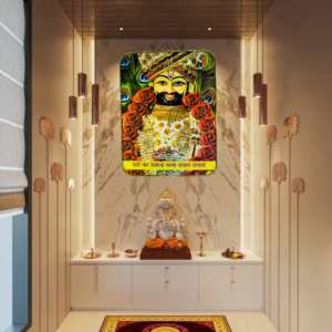Smile Face Khatushyam Ji Crystal Resine Art Photo Frame Size 9X12 - Image 2
