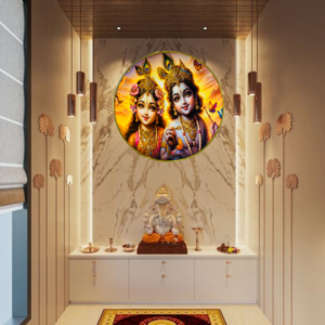 Radha Krishna Crystal Resine Art Photo Frame Size 12X12 - Image 2