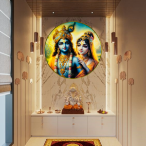 Radha Krishna Crystal Resine Art Photo Frame Size 12X12 - Image 2