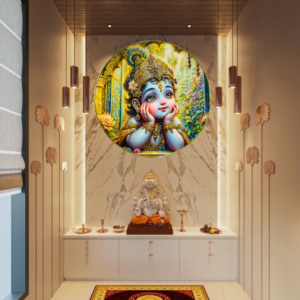 Radha Krishna Crystal Resine Art Photo Frame Size 16X16 - Image 2