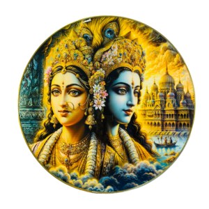 Radha Krishna Crystal Resine Art Photo Frame Size 16X16 - Image 3