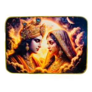 Radha Krishna Crystal Resine Art Golden Photo Frame Size 10X14 - Image 3