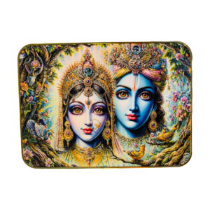 Radha Krishna Crystal Resine Art Golden Photo Frame Size 9X12 - Image 3