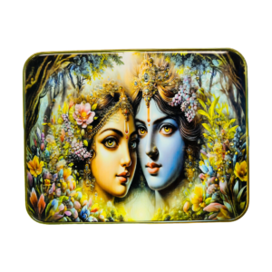 Radha Krishna Crystal Resine Art Golden Photo Frame Size 9X12 - Image 3