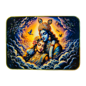 Radha Krishna Crystal Resine Art Golden Photo Frame Size 9X12 - Image 3