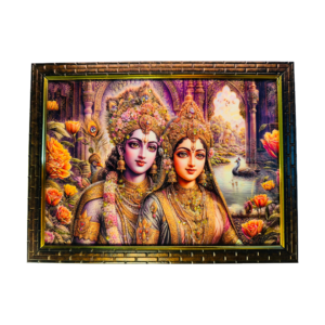 Radha Krishna Crystal Resine Art Photo Frame Size 9X12 - Image 3