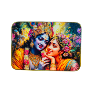 Radha Krishna Crystal Resine Art Golden Photo Frame Size 10X14 - Image 3