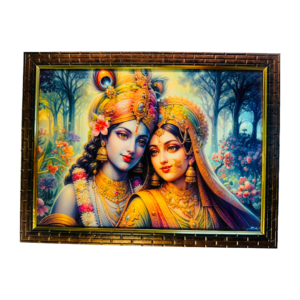 Radha Krishna Crystal Resine Art Photo Frame Size 9X12 - Image 3
