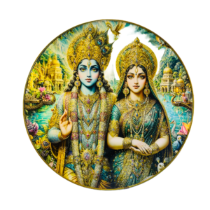 Radha Krishna Crystal Resine Art Photo Frame Size 16X16 - Image 3
