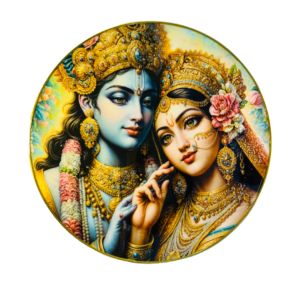 Radha Krishna Crystal Resine Art Photo Frame Size 16X16 - Image 3