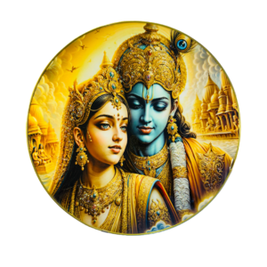 Radha Krishna Crystal Resine Art Photo Frame Size 16X16 - Image 3