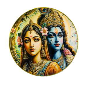 Radha Krishna Crystal Resine Art Photo Frame Size 16X16 - Image 3