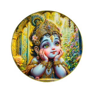 Radha Krishna Crystal Resine Art Photo Frame Size 16X16 - Image 3