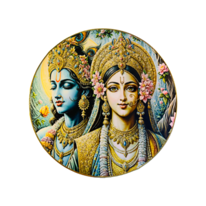 Radha Krishna Crystal Resine Art Photo Frame Size 16X16 - Image 2