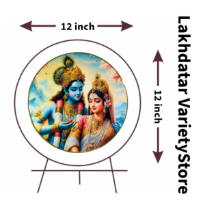 Radha Krishna Crystal Resine Art Photo Frame Size 12X12 - Image 2