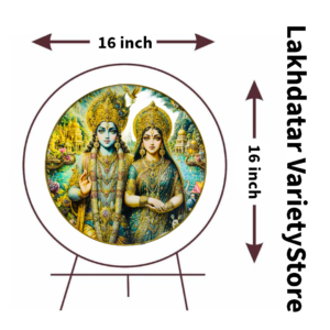 Radha Krishna Crystal Resine Art Photo Frame Size 16X16 - Image 4