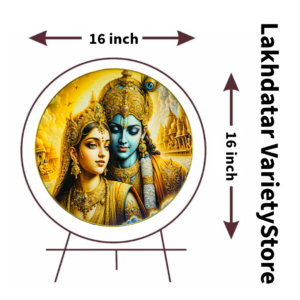 Radha Krishna Crystal Resine Art Photo Frame Size 16X16 - Image 4