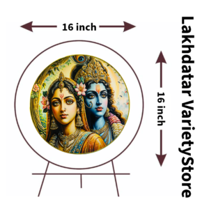Radha Krishna Crystal Resine Art Photo Frame Size 16X16 - Image 4