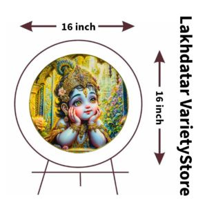 Radha Krishna Crystal Resine Art Photo Frame Size 16X16 - Image 4