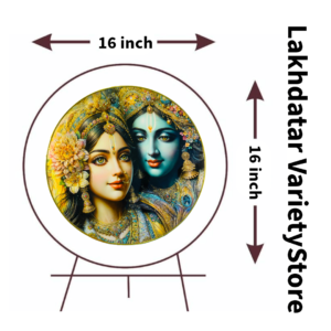 Radha Krishna Crystal Resine Art Photo Frame Size 16X16 - Image 4