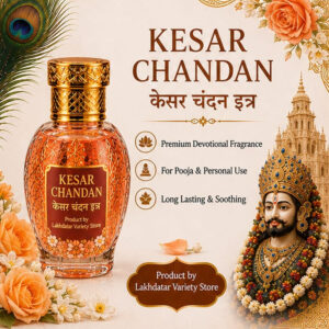 🦚 Khatushyam Ji Khesar chanadan Premium Attar – 12ML | Roll-On Fragrance | 🌸 Pooja & Personal Use | ✨ Long-Lasting Divine Aroma - Image 3