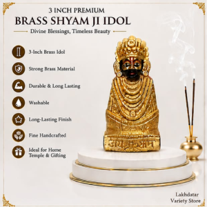 π¦ Khatu Shyam Ji Premium Brass Idol π | Brass Murti | Pooja, Mandir & Home Decor β¨(3 Inch) - Image 4